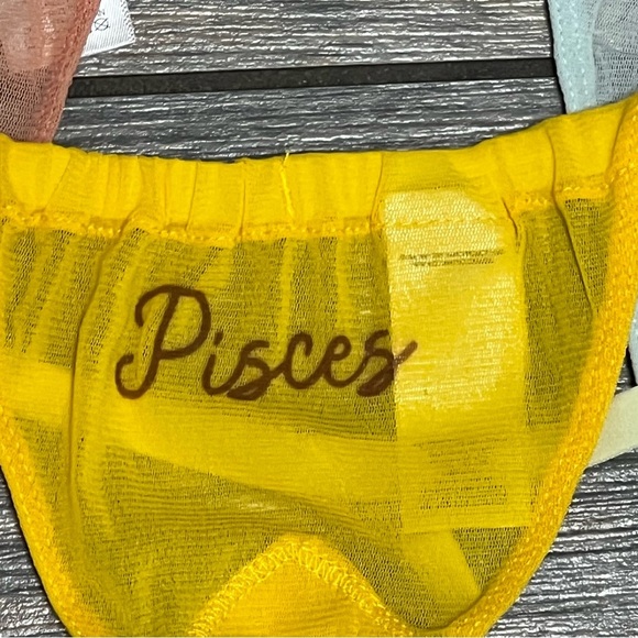 Pisces NWT Hah X Free People Zodiac Thongs Panties Set of 3 OS ONE Size XS S M L - Picture 6 of 10